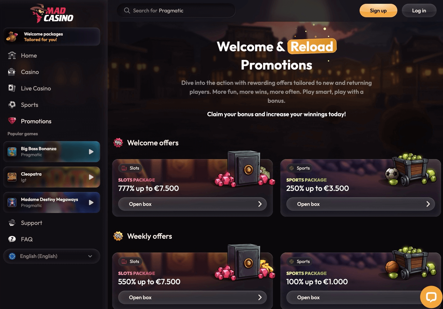 mad-casino-promóciók-kezdő-ajánlatok-és-heti-bónuszok-nyerőgépekre-és-sportfogadásokra